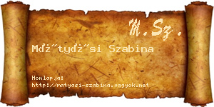 Mátyási Szabina névjegykártya